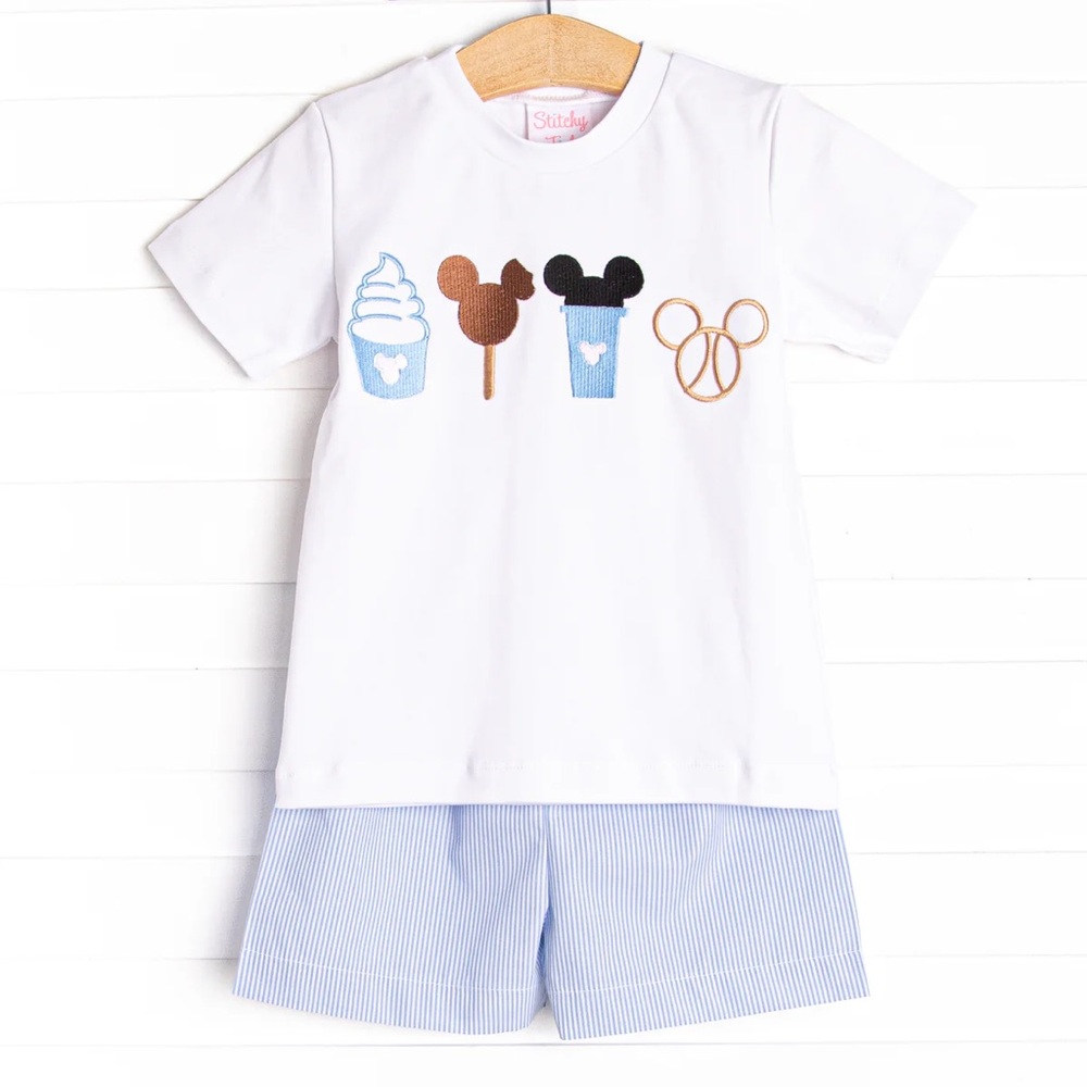 NWT Boys Stitchy Fish Disney Snacks Short Set Size 5